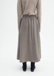 DRAWSTRING MIDI SKIRT IN WOOL CASHMERE