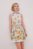 BETTY MINI SKIRT IN LOCKWOOD FLORA SKY