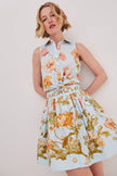 BETTY MINI SKIRT IN LOCKWOOD FLORA SKY
