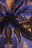 MARTINA SCARF BLUE CUT OUT FRINGE MAXI DRESS