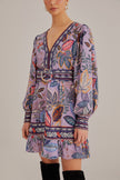 WILD NIGHT LAVENDER LONG SLEEVE MINI DRESS