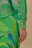 MACAW SCARF GREEN LONG SLEEVED SHIRT