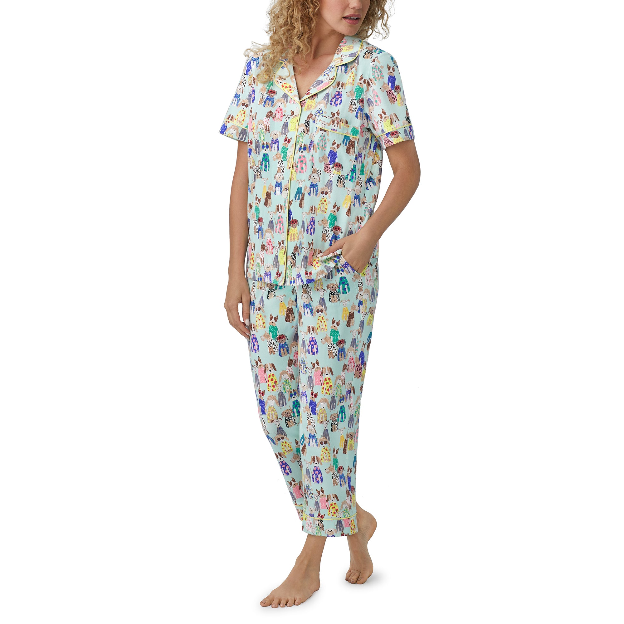 SHORT SLEEVE CROPPED PJ SET
