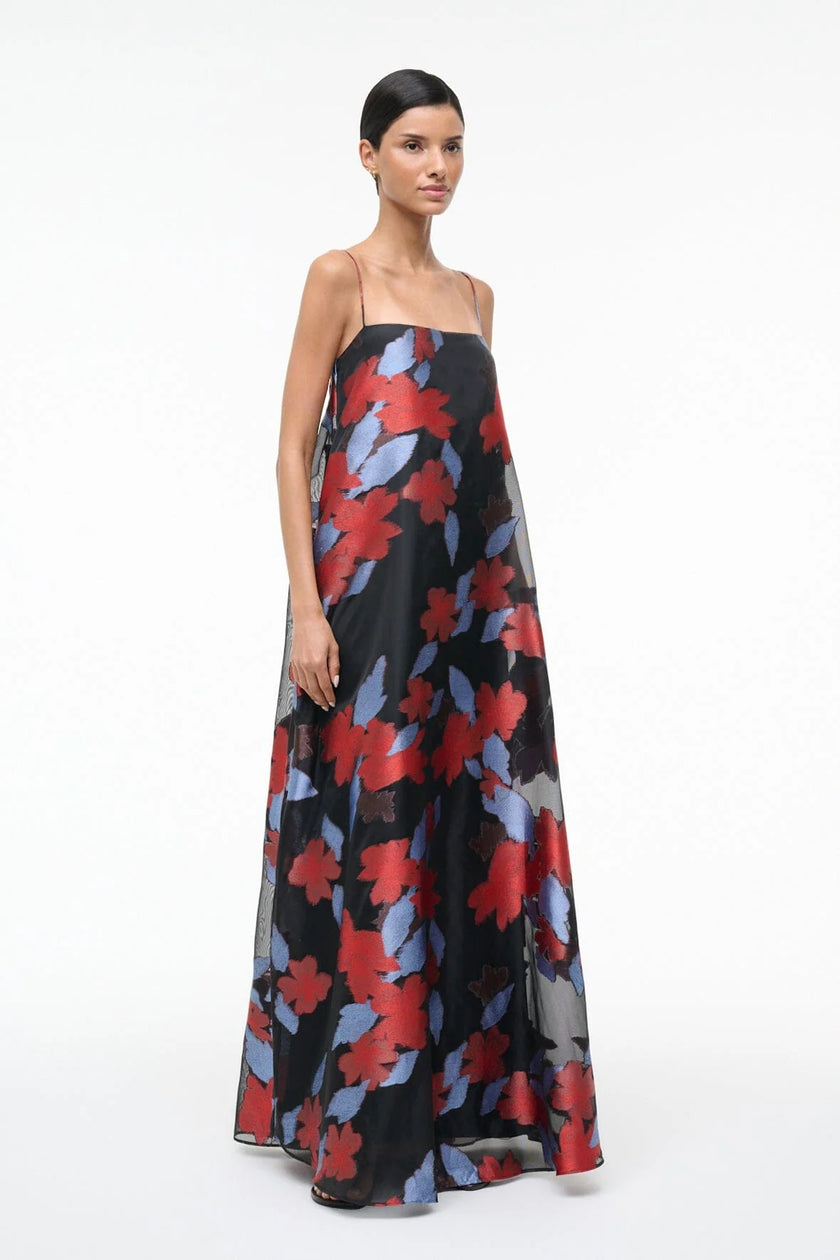 DELFINA DRESS NIGHT GARDEN JACQUARD