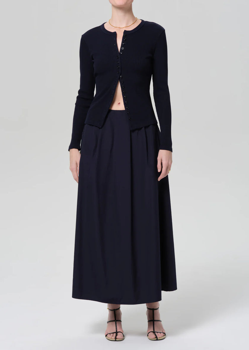 EMI POPLIN SKIRT IN NAVY