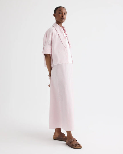 A LINE SKIRT IN COTTON STRIPES