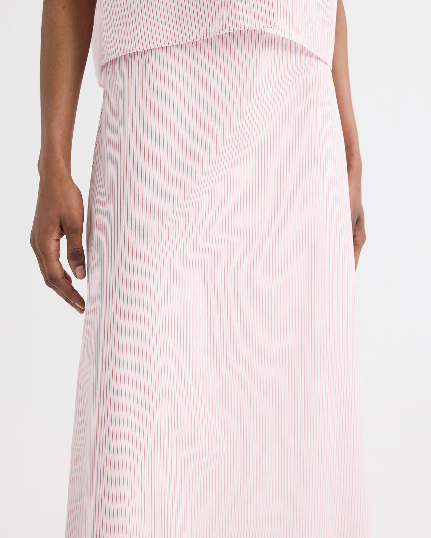 A LINE SKIRT IN COTTON STRIPES