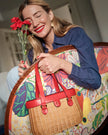 WILLOW WICKER BASKET IN RED