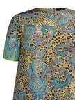 SILK MINI TUNIC WITH ANIMAL AND PAISLEY PRINT
