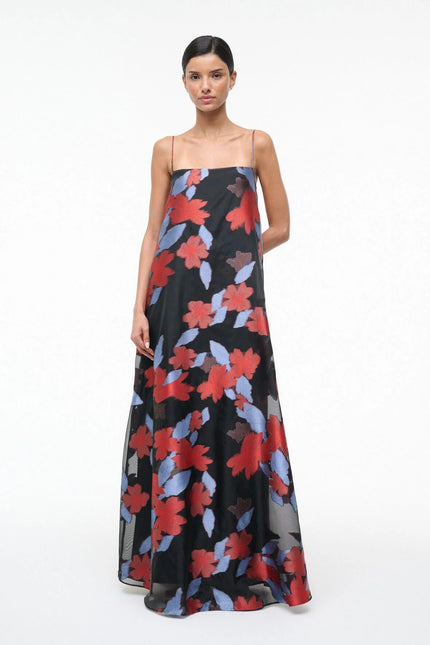 DELFINA DRESS NIGHT GARDEN JACQUARD