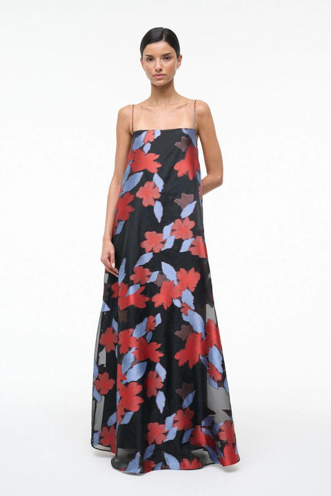 DELFINA DRESS NIGHT GARDEN JACQUARD