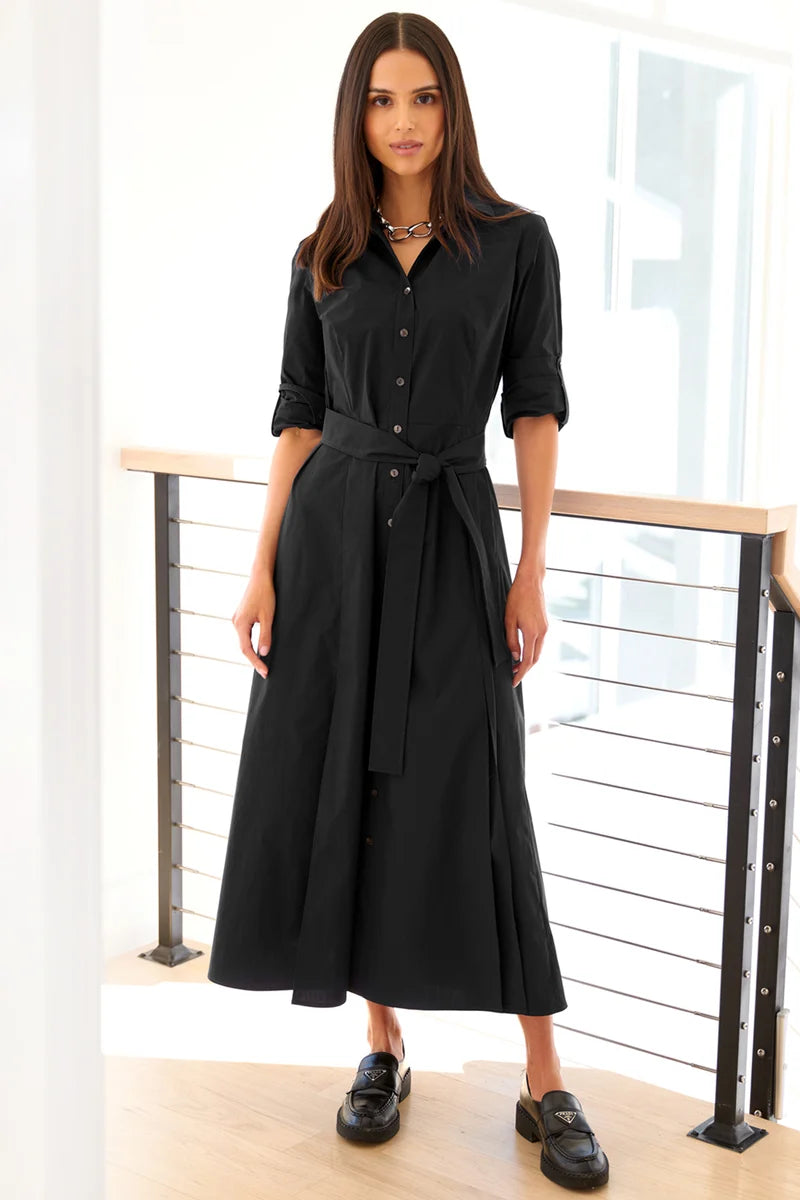 LONG LANIE DRESS IN WEATHERCLOTH