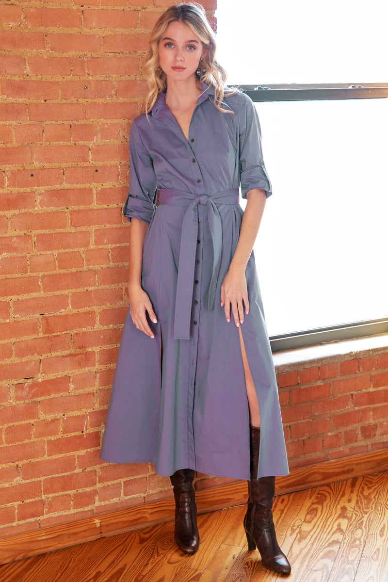 LONG LANIE DRESS IN WEATHERCLOTH