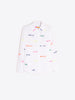 MAFALDA WHITE SHIRT WITH EMBROIDERED WORDS