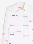 MAFALDA WHITE SHIRT WITH EMBROIDERED WORDS
