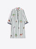TYANNA SHORT GREEN STRIPED SAFARI DRESS