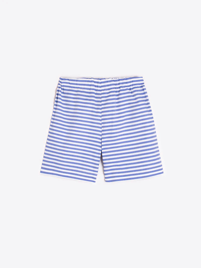FLORAL EMBROIDERED STRIPED SHORTS