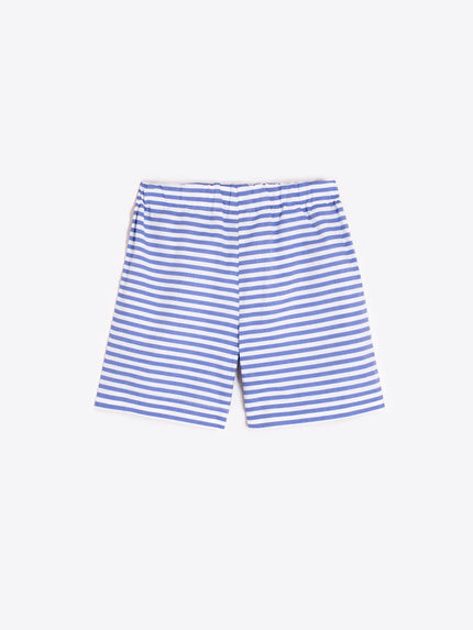FLORAL EMBROIDERED STRIPED SHORTS