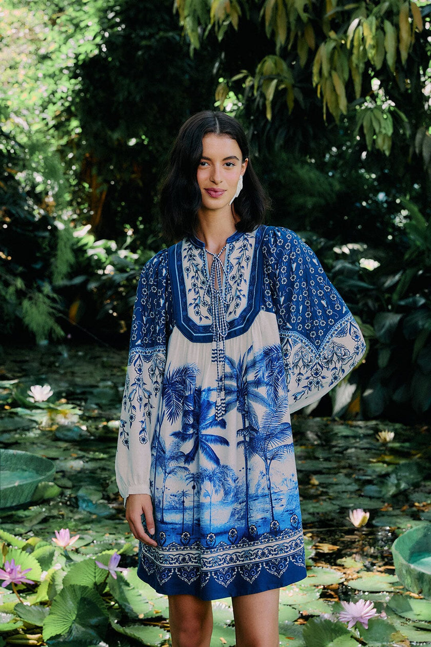 PALM TREE BEACH MINI DRESS