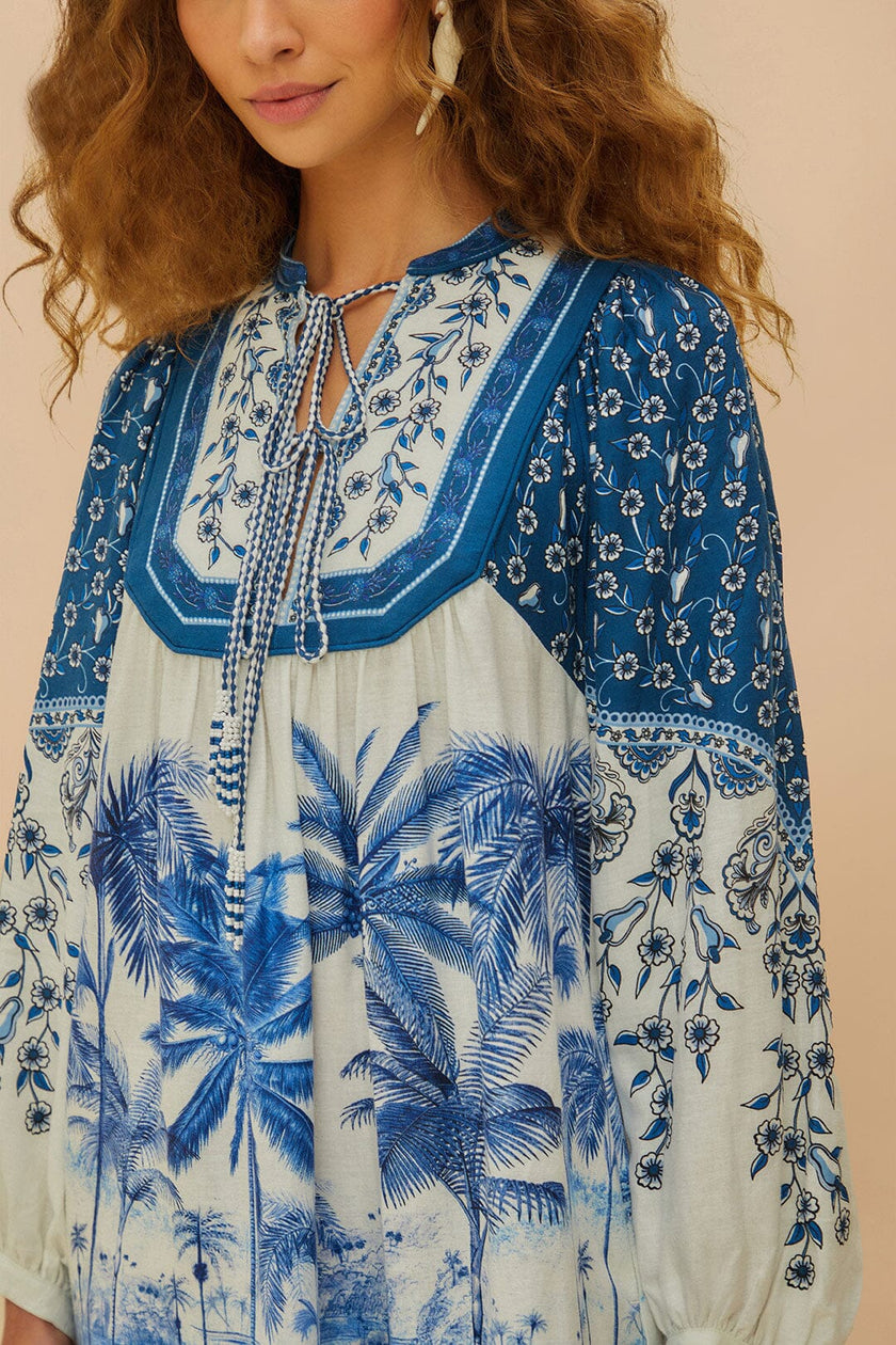 PALM TREE BEACH MINI DRESS