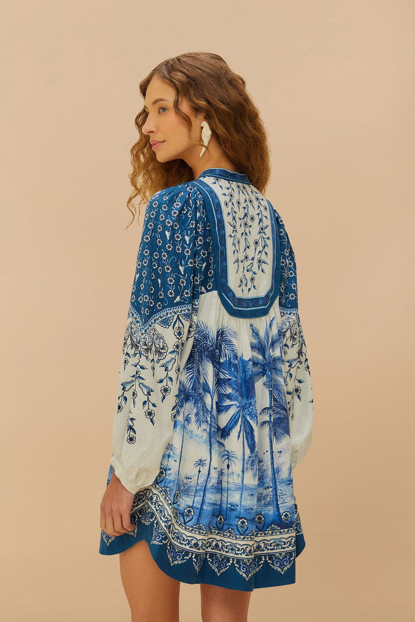 PALM TREE BEACH MINI DRESS