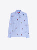 ISA BLUE SHIRT EMBROIDERED FLOWERS