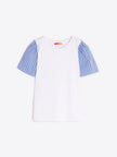 WHITE SHORT SLEEVED STRIPED TSHIRT