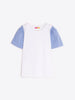 WHITE SHORT SLEEVED STRIPED TSHIRT