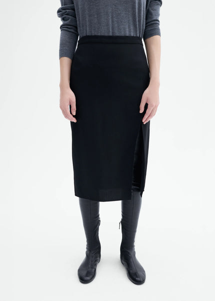 SLIM MIDI SKIRT IN VISCOSE WOOL
