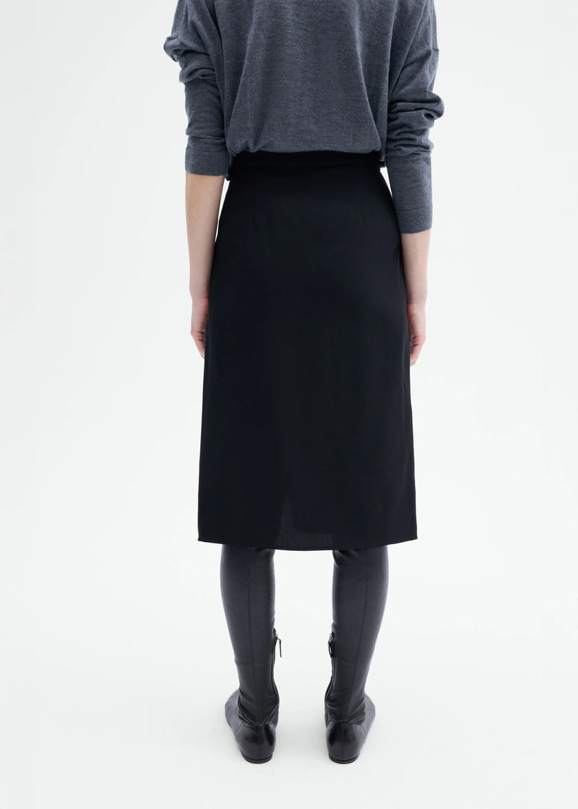 SLIM MIDI SKIRT IN VISCOSE WOOL