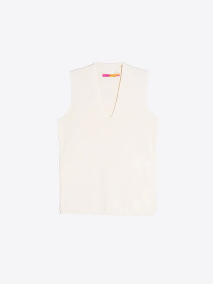 RAW KNIT TOP WITH VNECK