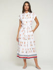 JARETAS PLEATED SHIRT DRESS IN OARS