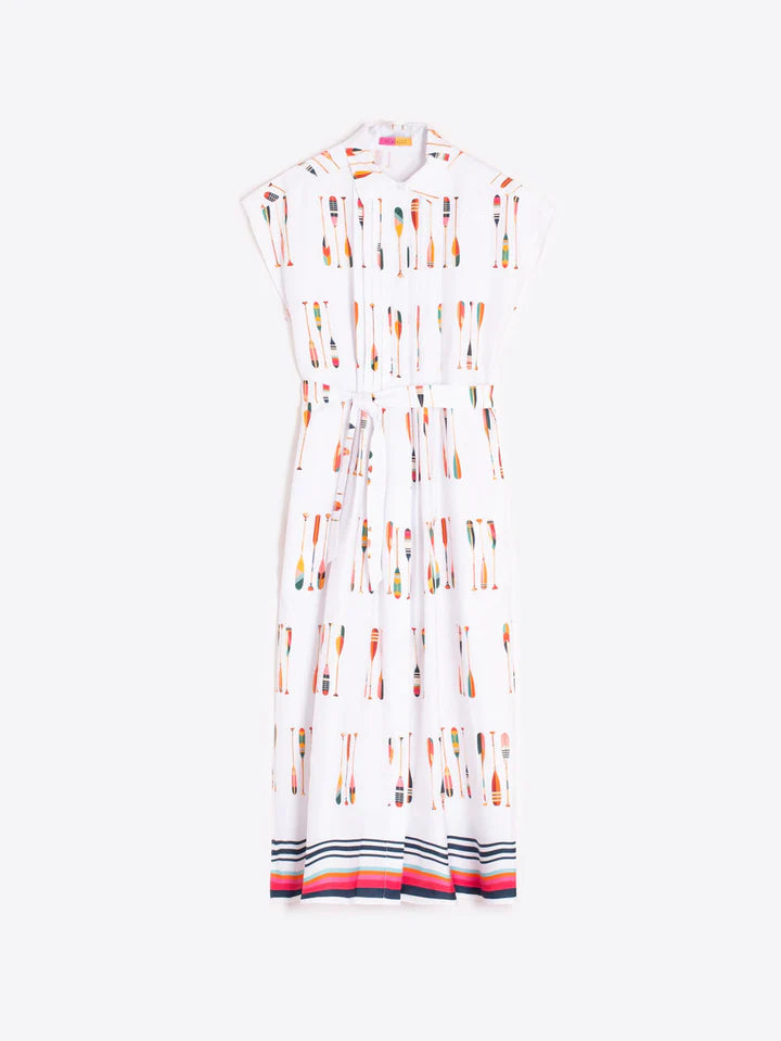 JARETAS PLEATED SHIRT DRESS IN OARS