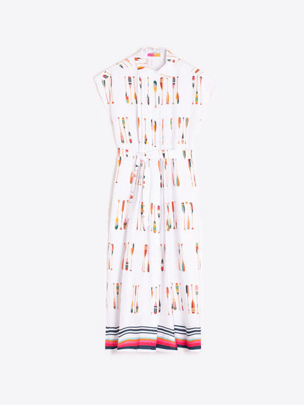 JARETAS PLEATED SHIRT DRESS IN OARS