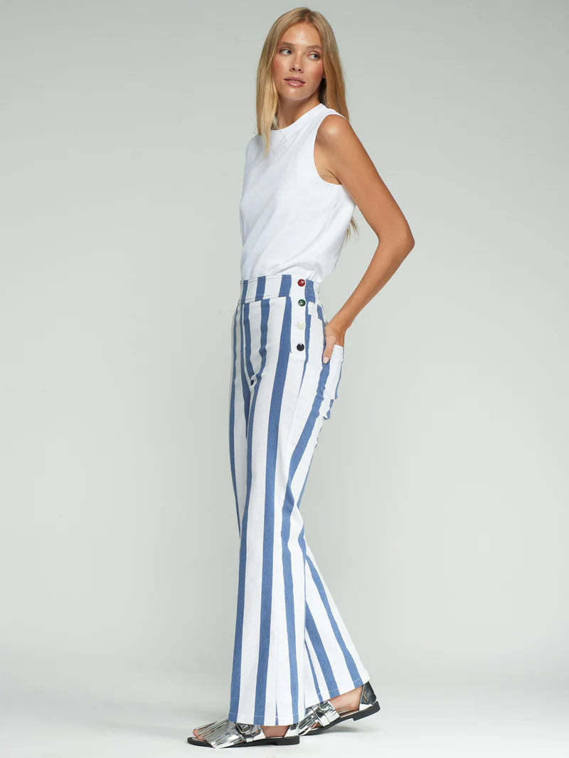 TEODORA AZUL STRIPED TROUSERS WITH BUTTONS