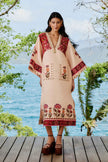 NATURE EMBROIDERED TUNIC MAXI DRESS