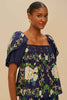 BLUE FLOWER TAPESTRY YOKE BLOUSE
