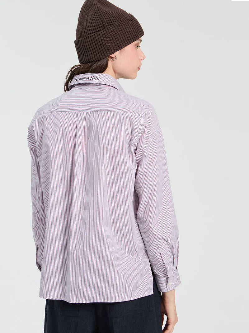 BICOLOR STRIPED SHIRT SKI EMBROIDERY