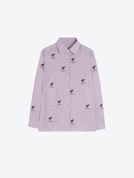 BICOLOR STRIPED SHIRT SKI EMBROIDERY