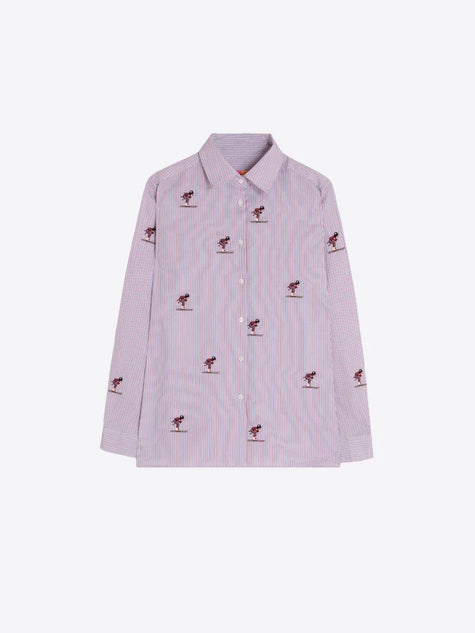 BICOLOR STRIPED SHIRT SKI EMBROIDERY