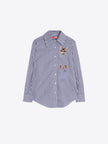 MAGDA CAT POCKET BLUE WHITE STRIPE