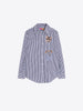 MAGDA CAT POCKET BLUE WHITE STRIPE