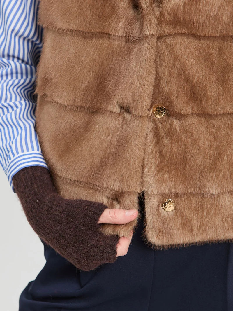 CAMEL FUR VEST