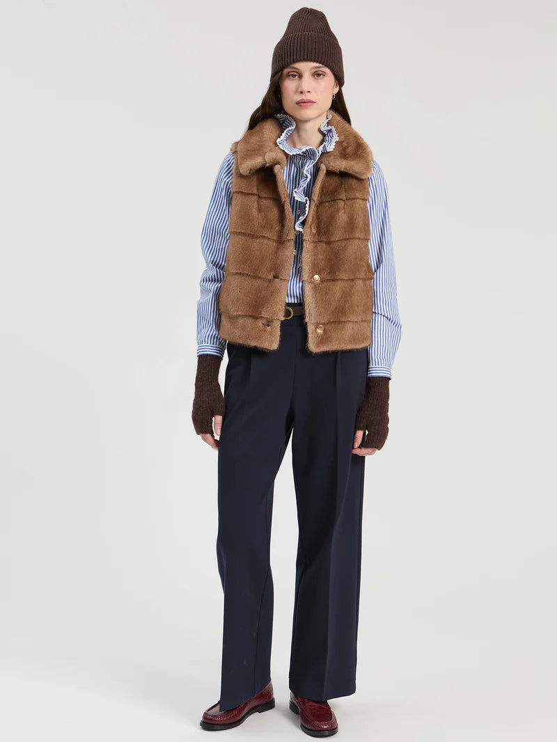 CAMEL FUR VEST