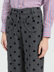 ARI PANT FLOCKED POLKA DOTS