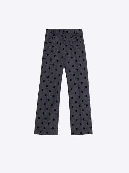 ARI PANT FLOCKED POLKA DOTS