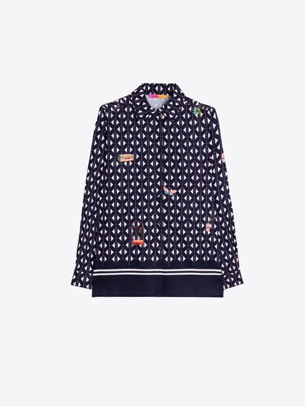 TEA BUTTON DOWN HOTEL PRINT