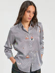 GABY BUTTON DOWN HOTEL STRIPES TOP