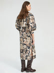 BLACK AND BEIGE HORE MIDI DRESS