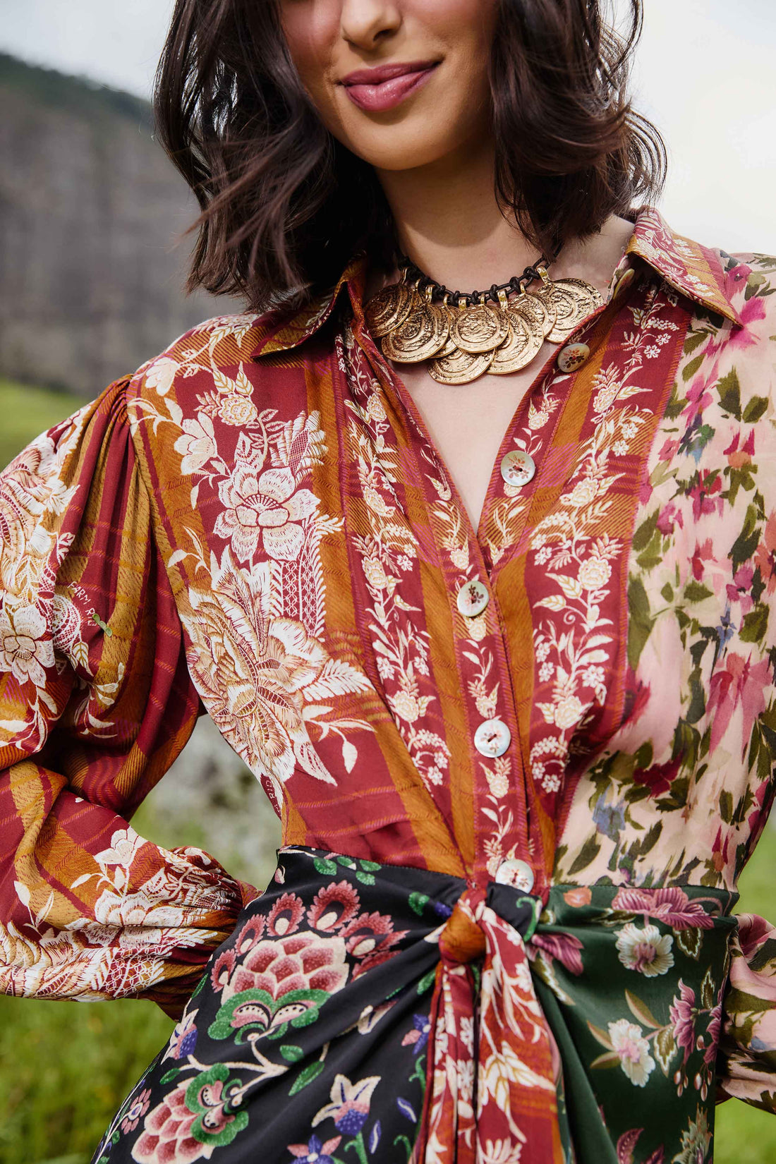 MIXED WINTER GARDEN LENZING ECOVERA VISCOSE MINI DRESS